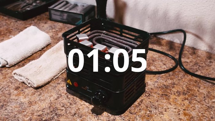 Once red-hot, blow on the coals to ensure complete glowing.