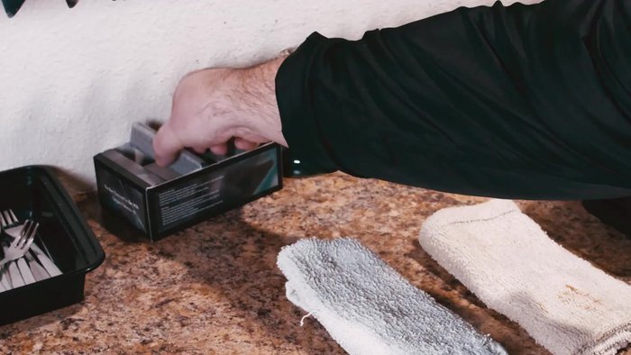 Break apart the Japanese charcoal into individual pieces.