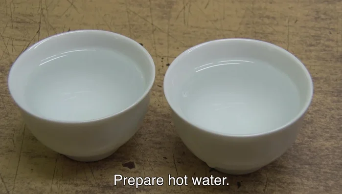Prepare hot water. For common green teas, use water at approximately 90°C.