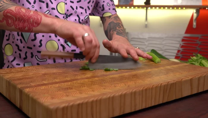 Use a gentle rocking motion for chopping.