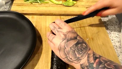 Shape the sushi pieces gently and serve.