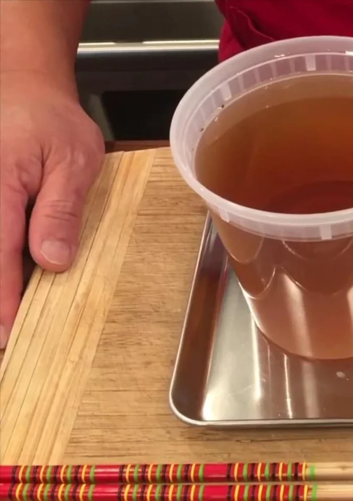 Prepare Shiitake mushrooms: Soak in 3 cups of cold water overnight. Remove stems and hard bottom parts.