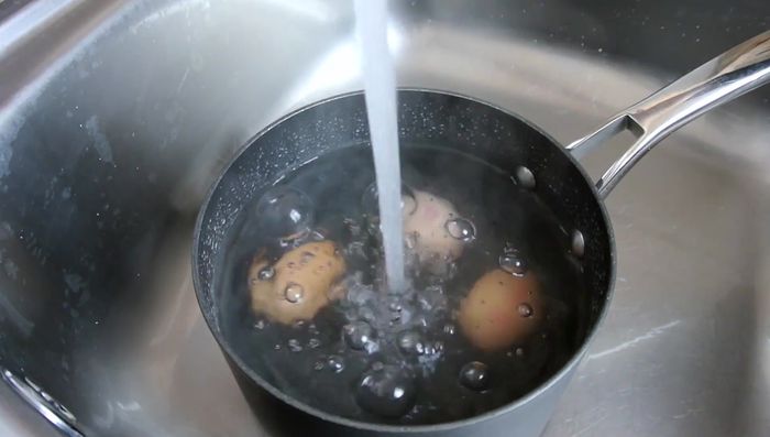 Run the eggs under cold tap water until completely cool and there's no residual heat.