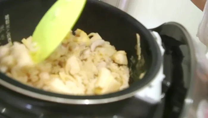 Fluff the rice gently once cooked.