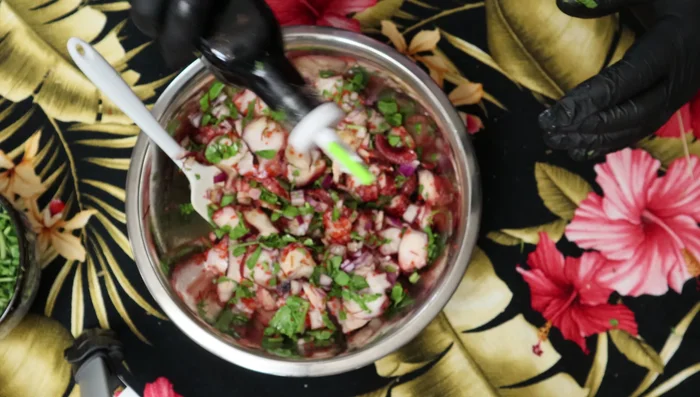 Finish with a dash of soy sauce to bind the ingredients together.