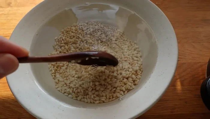 Soak short grain brown rice overnight (81.299).