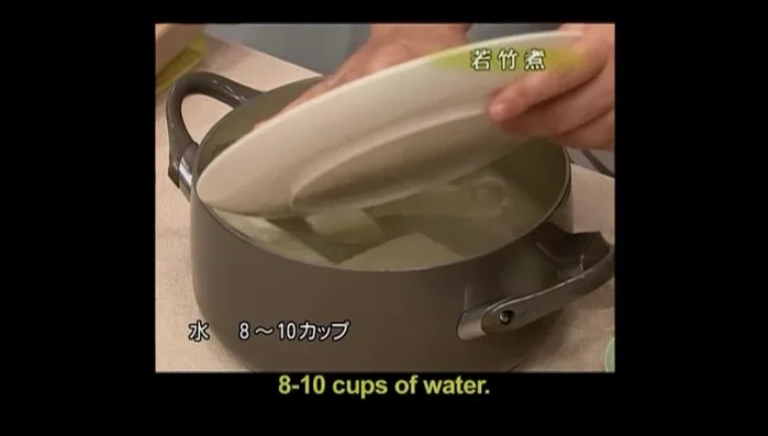Boil the bamboo shoots in 8-10 cups of water with 1 teaspoon of salt for about an hour on medium heat after boiling.