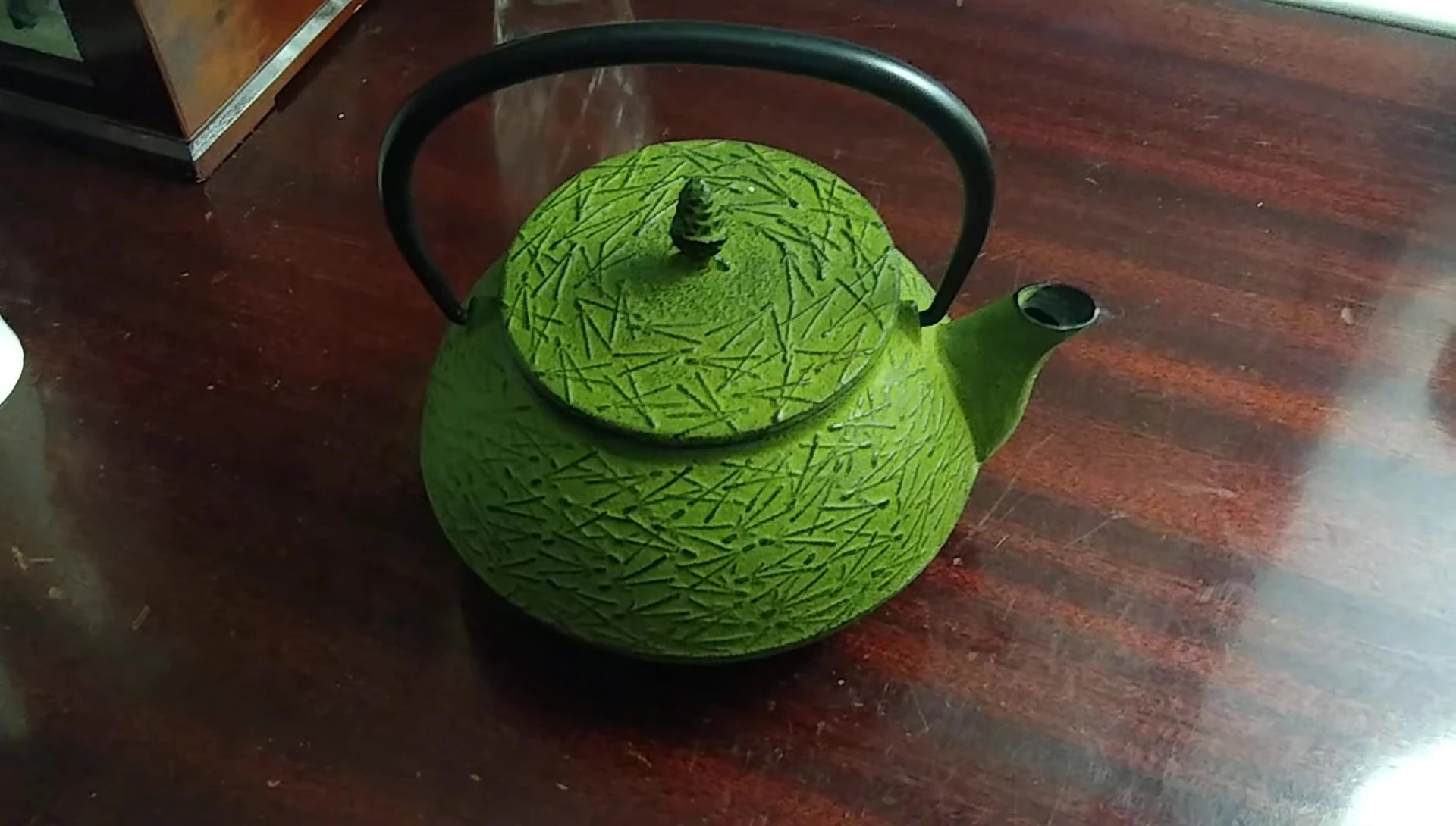 Green cast iron teapot thrift store find