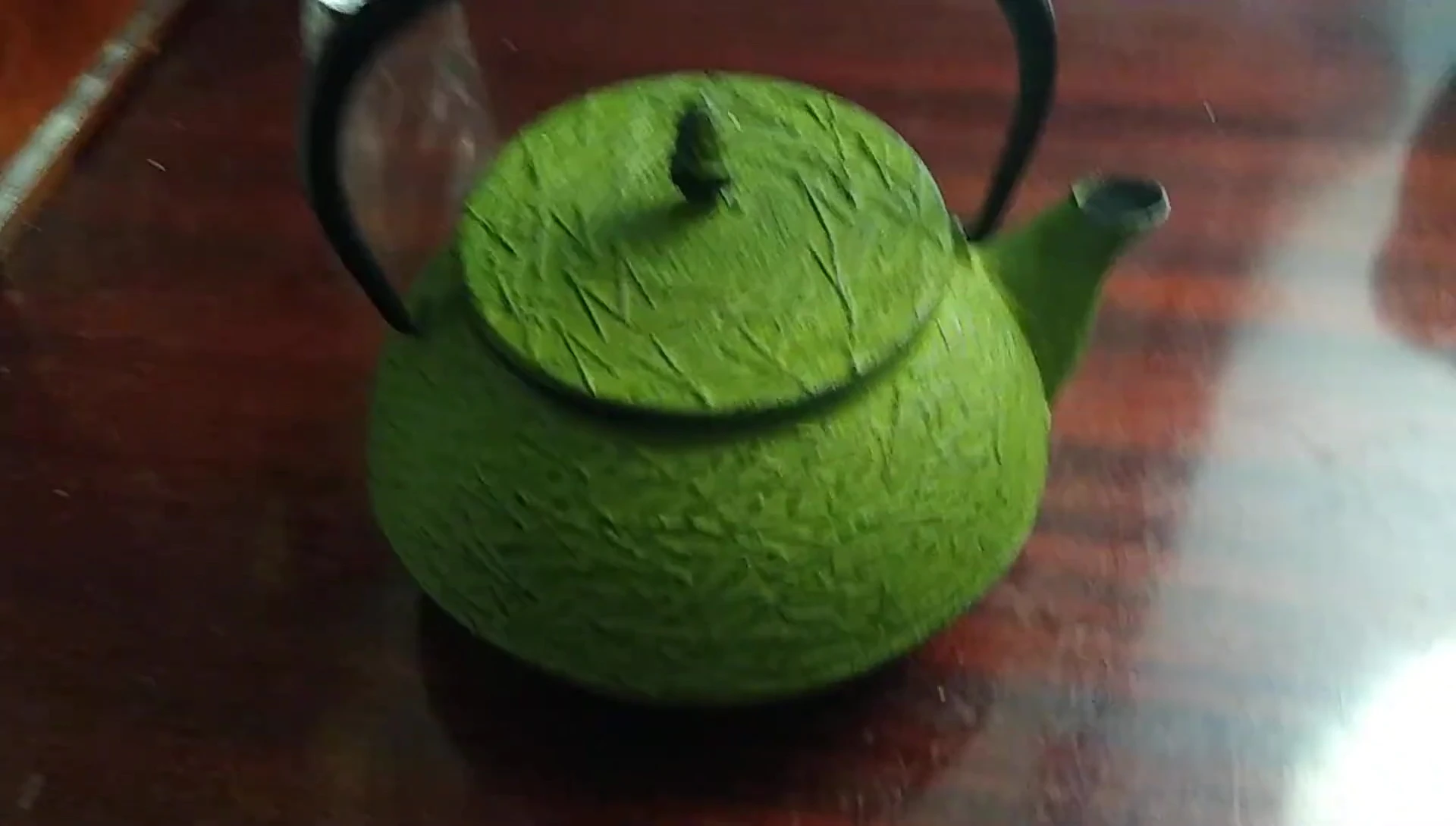 Green cast iron teapot thrift store find
