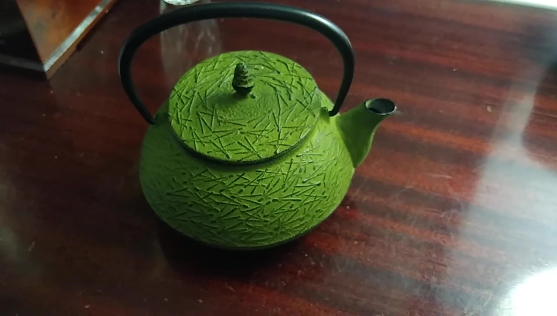 Green Iwachu cast iron teapot