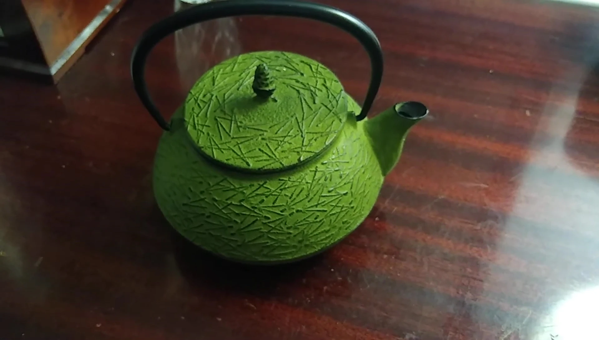 Green Iwachu cast iron teapot