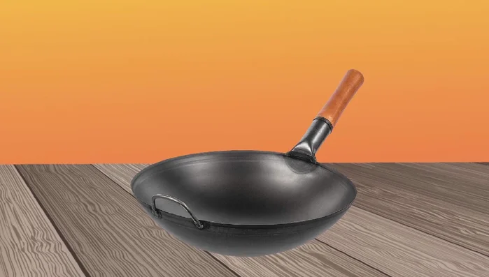Yasukata carbon steel wok pan