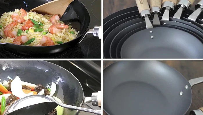 River Light iron frying pan in use