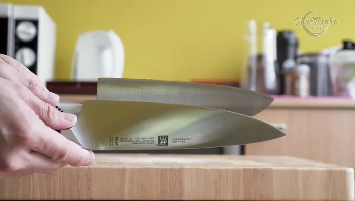 Santoku knife, high-carbon steel blade