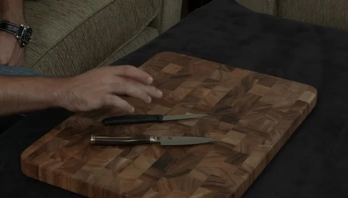 Shun Premier and Victorinox knives compared