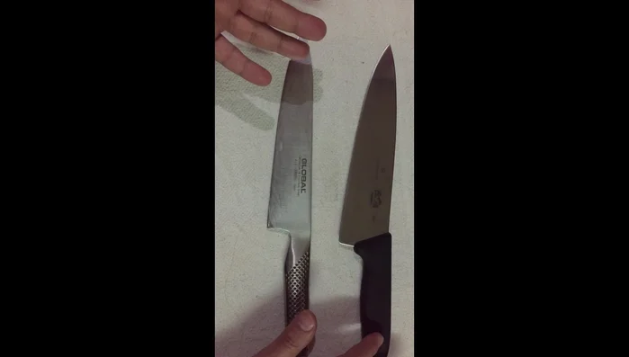 Global and Victorinox chef knives comparison
