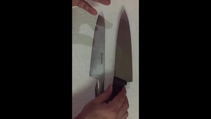 Global and Victorinox chef knives compared