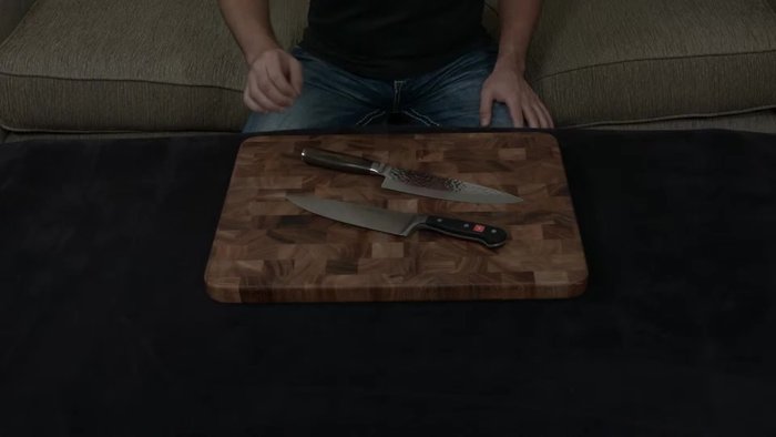 Shun Premier and Wüsthof Classic knives