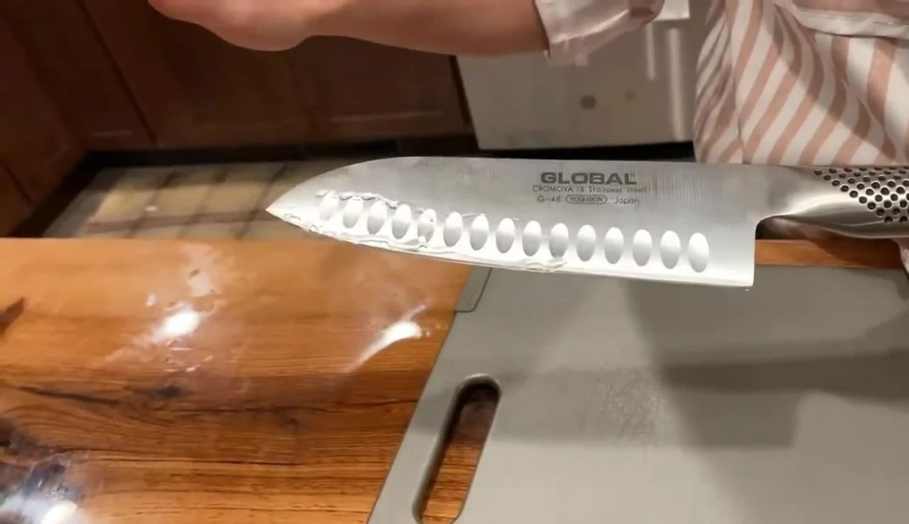 Global knife, slightly dull edge