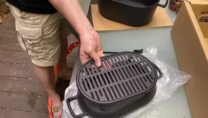 Iwachu Dutch oven griddle, large, stable