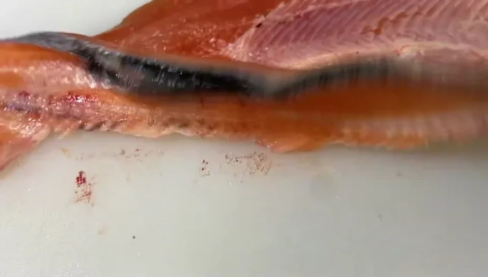 Filleting salmon with MAC Knife SF-85