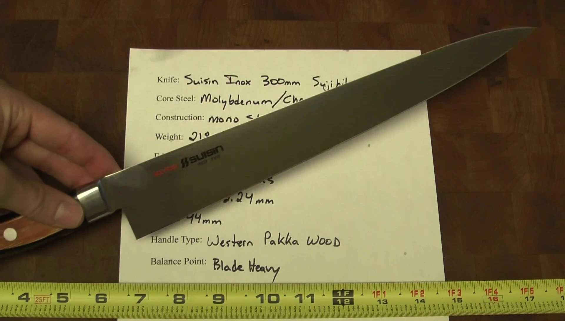Suisin Inox 300mm Sujihiki knife