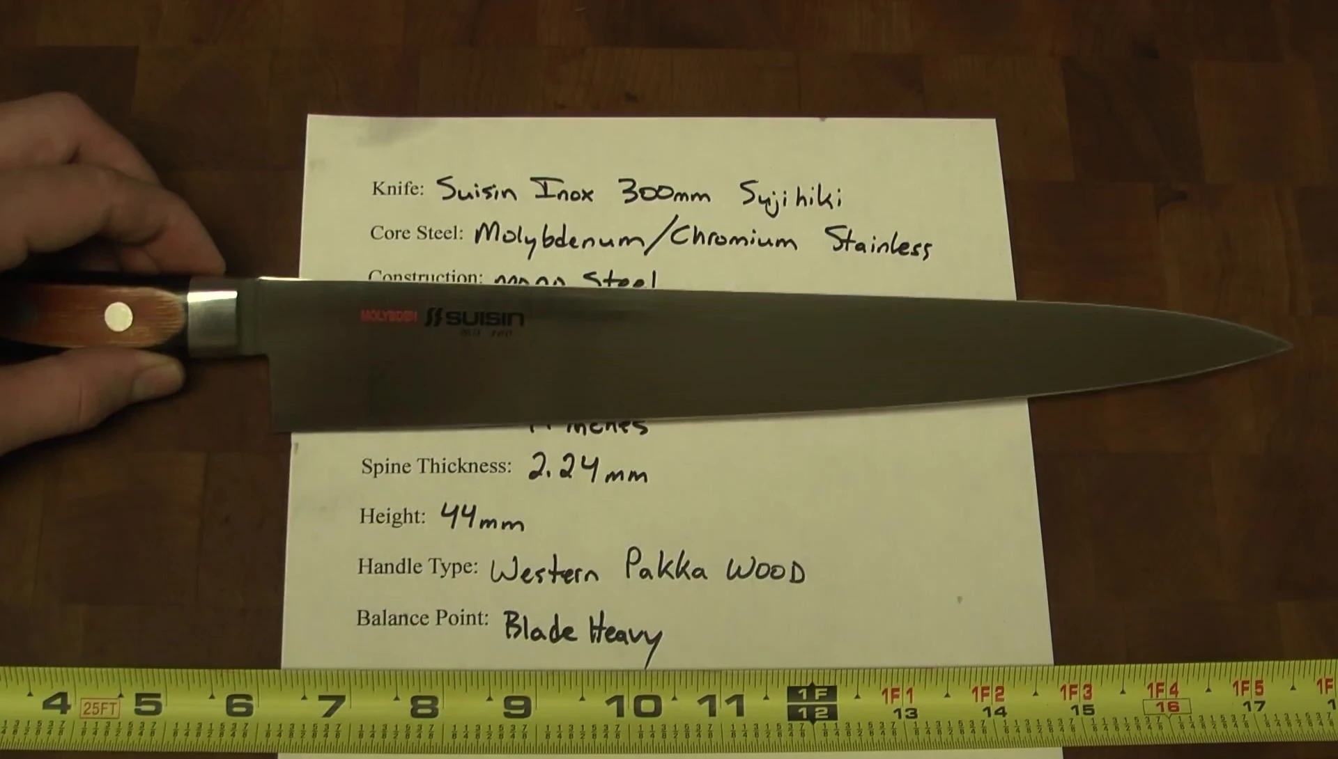Suisin Inox 300mm Sujihiki knife