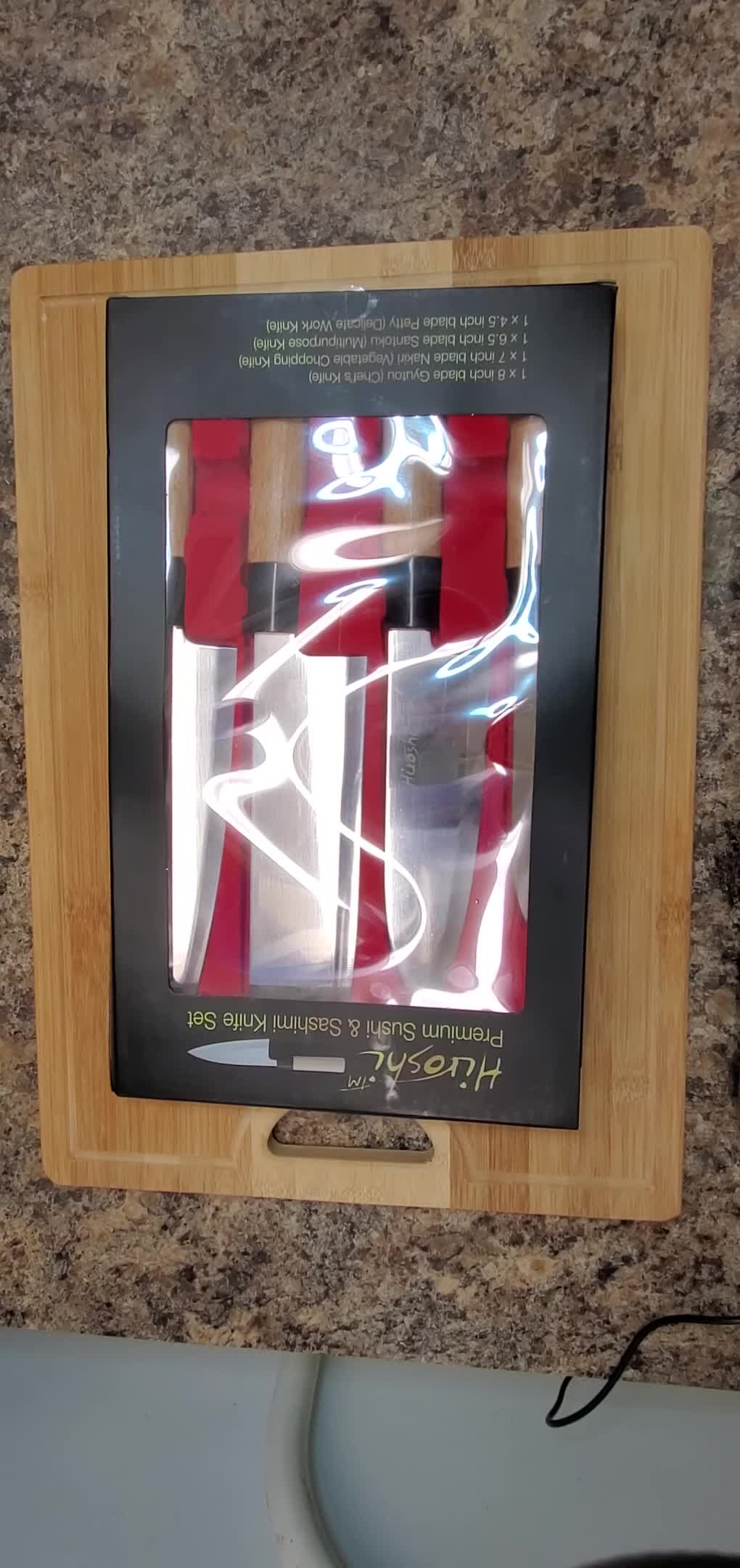 Hiruchi knife set in wooden block
