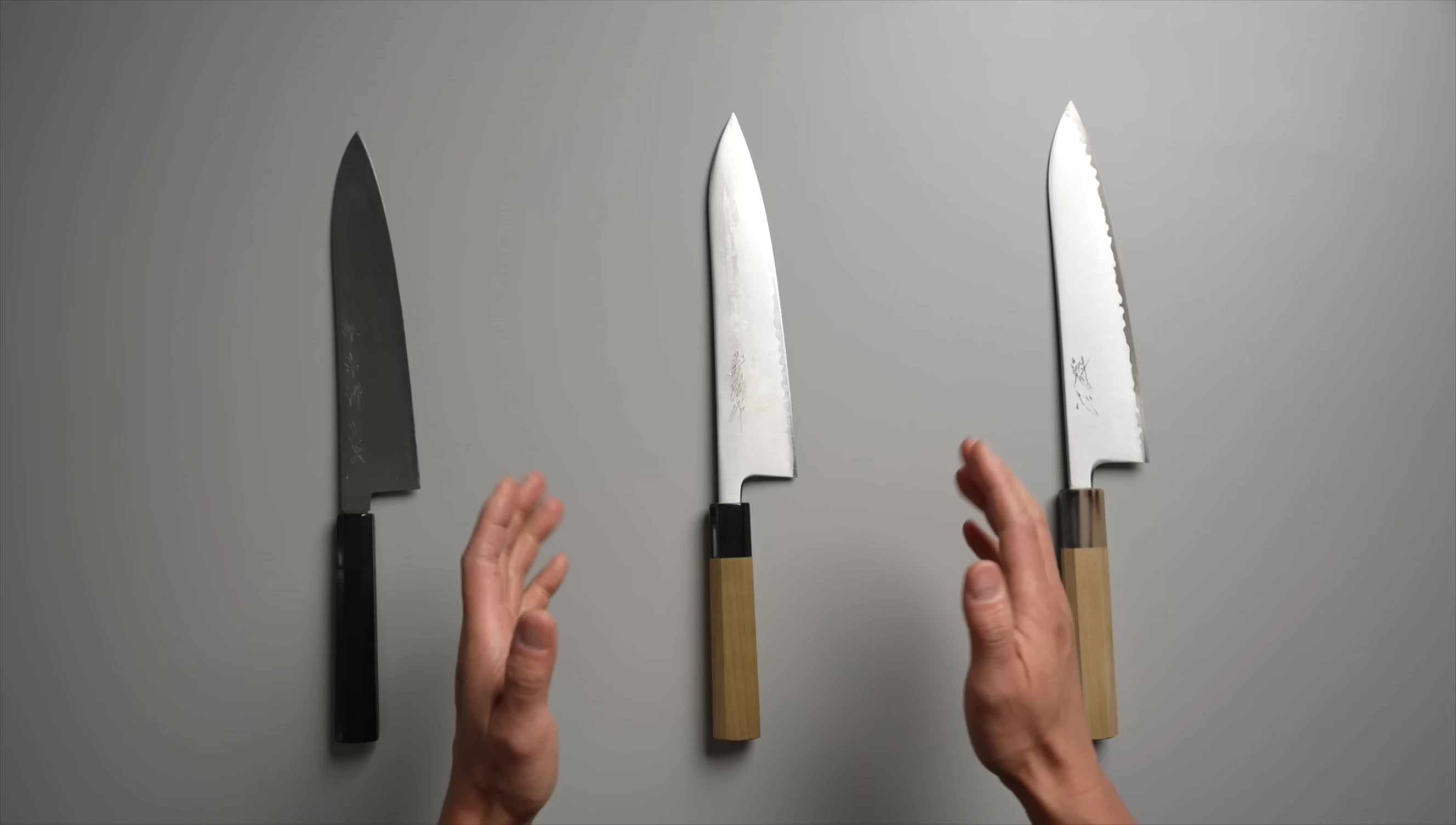 Yoshihiro, Kaen, and Akazawa knives comparison