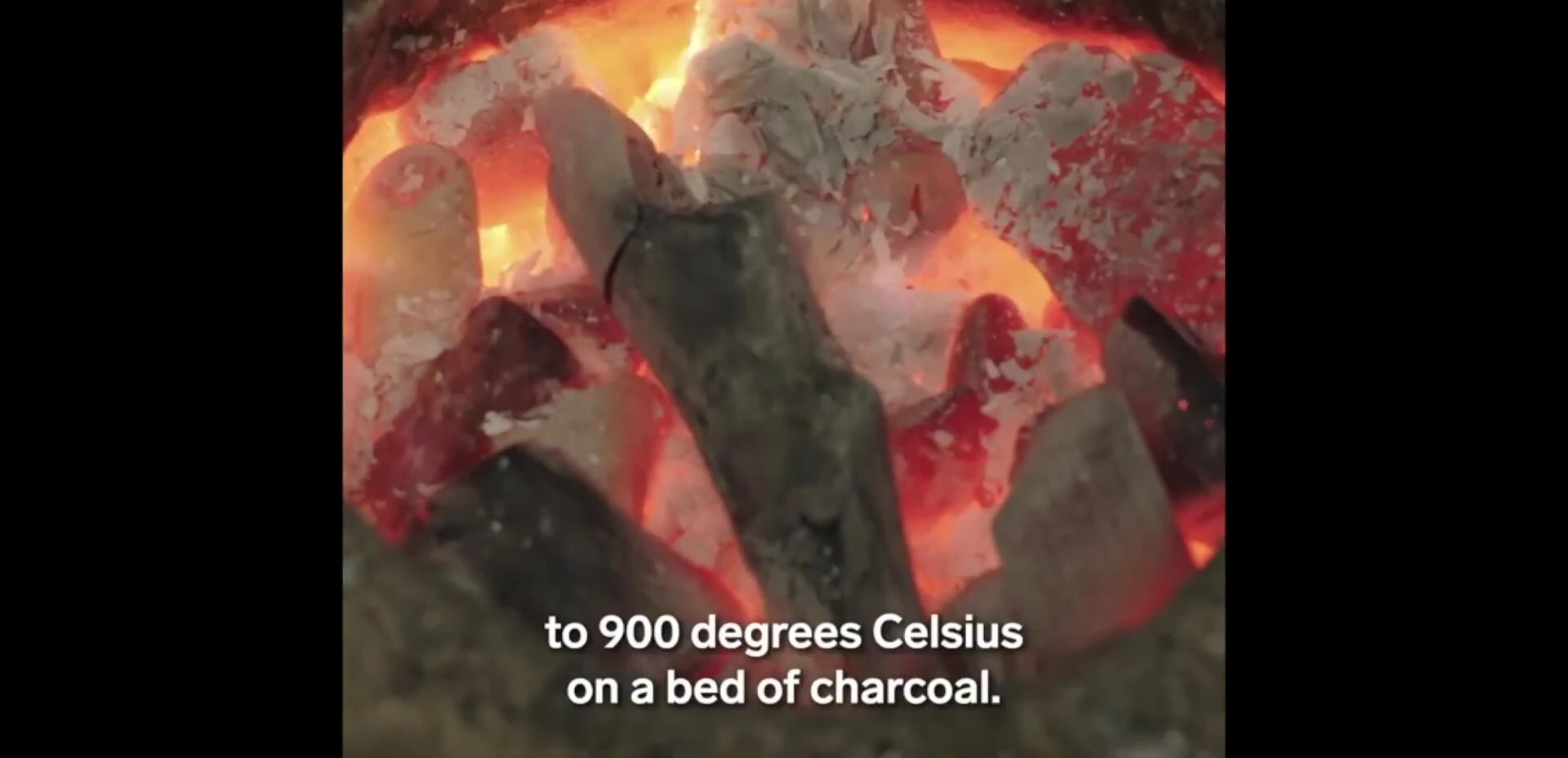 Tetsubin kettle heating on charcoal