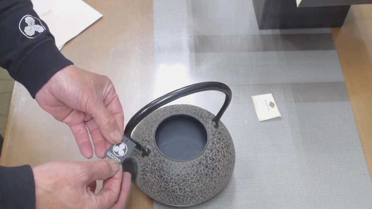 Close-up of the gray oxide film inside the kettle.