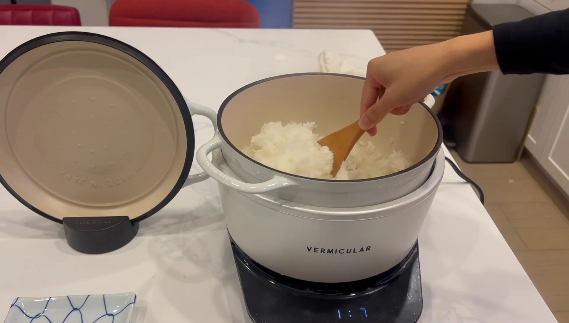Perfectly cooked rice in Vermicular rice cooker