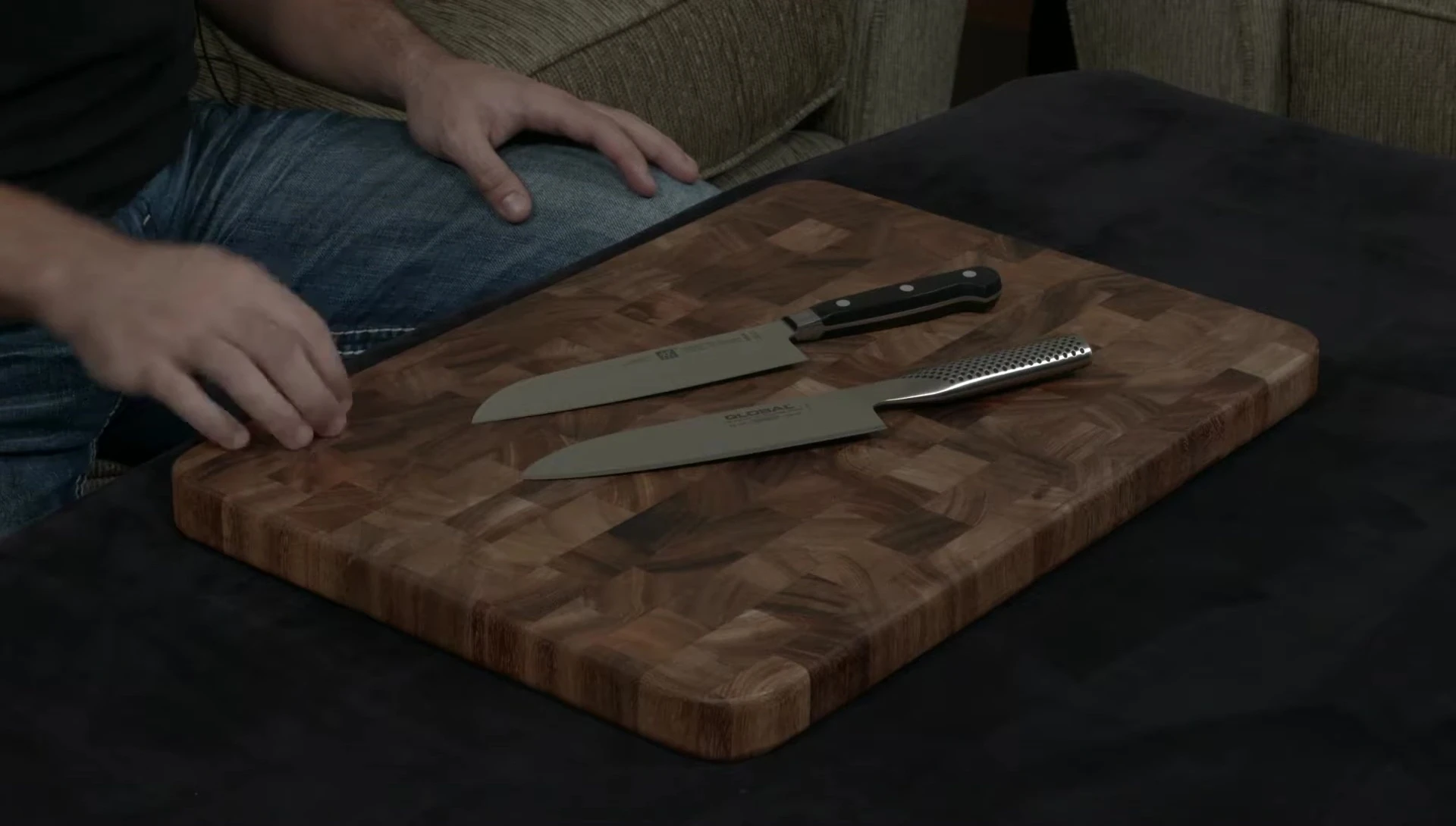 Zwilling and Global Santoku knives