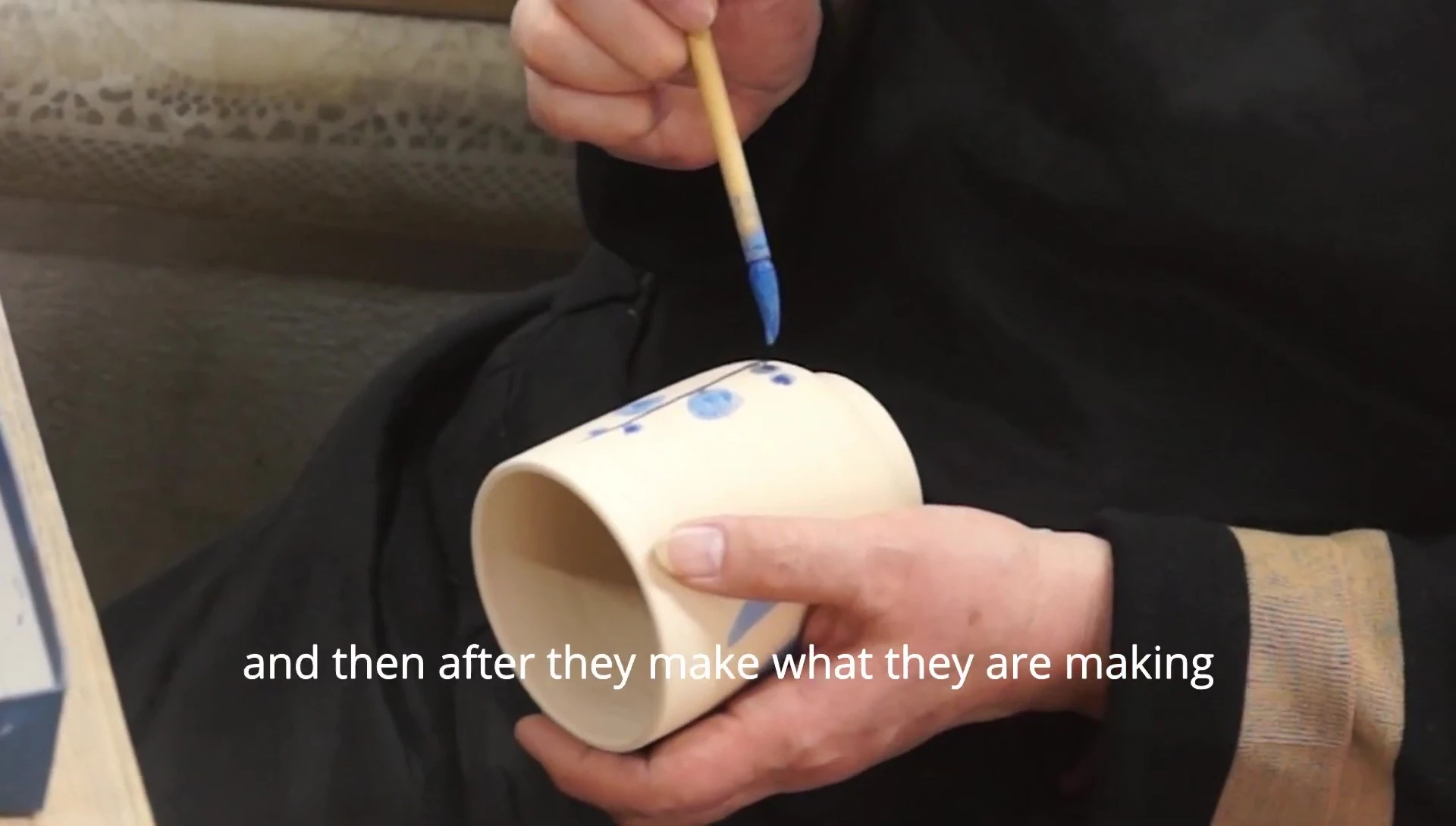 Close-up shot of the biscuit firing process.