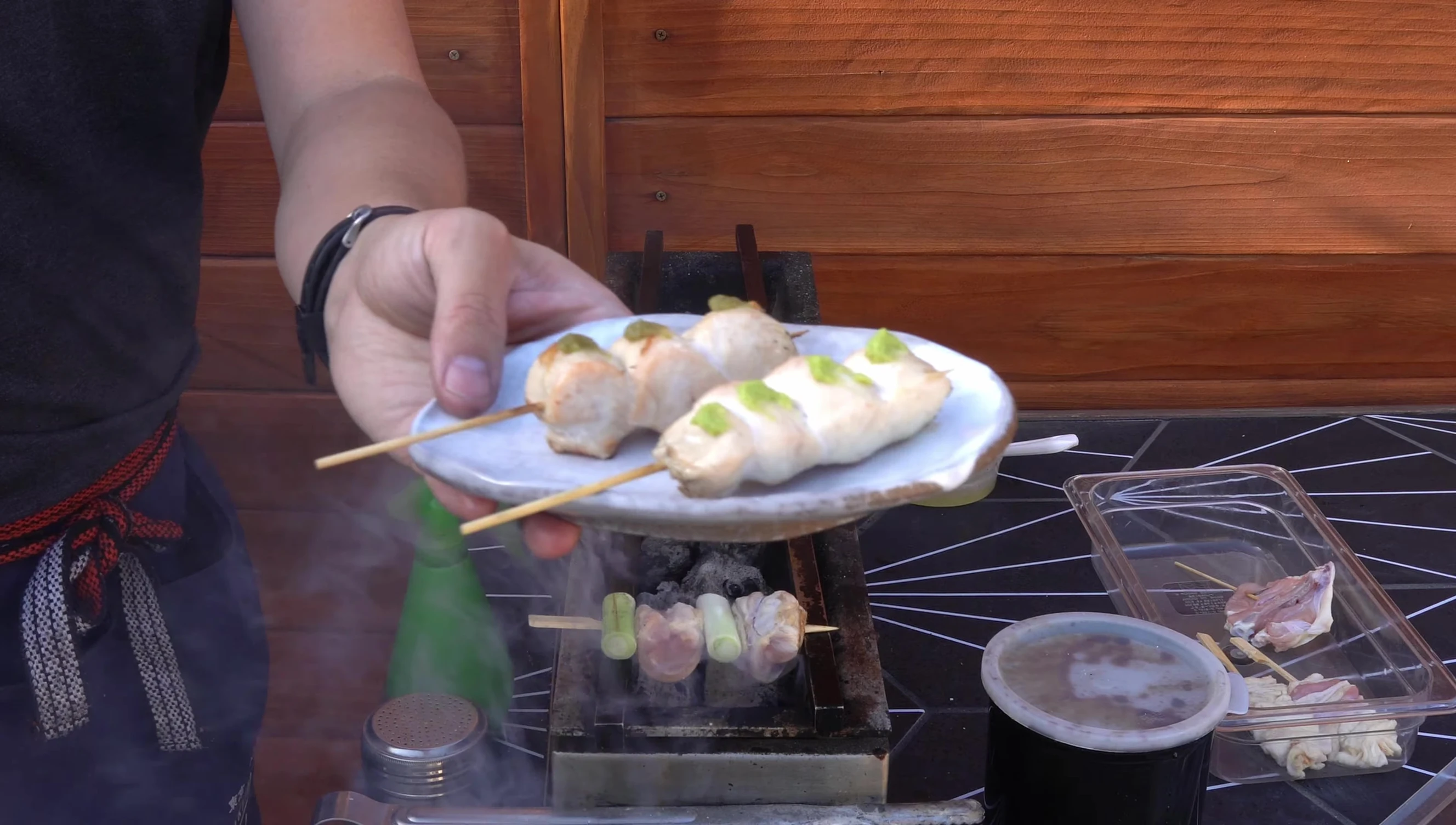 Delicious yakitori grilled to perfection.