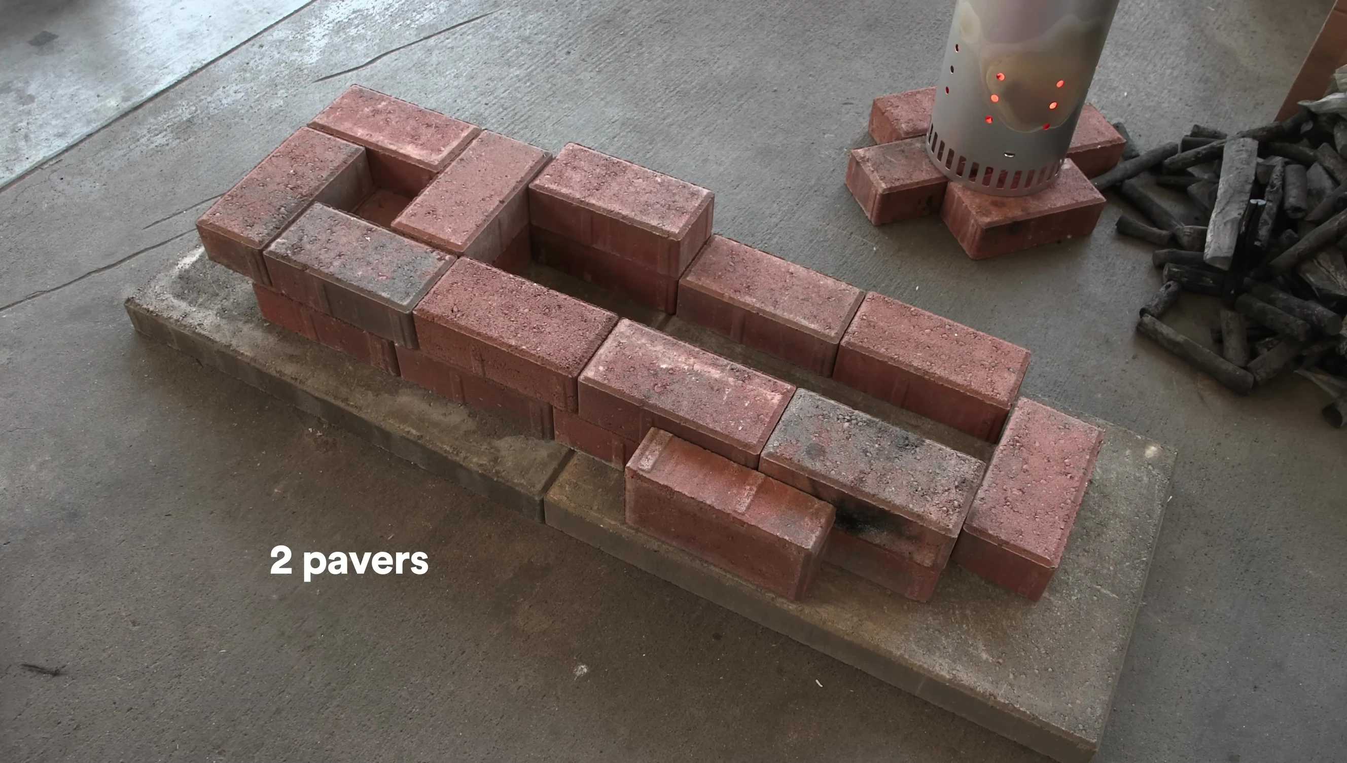 DIY hibachi built with firebricks