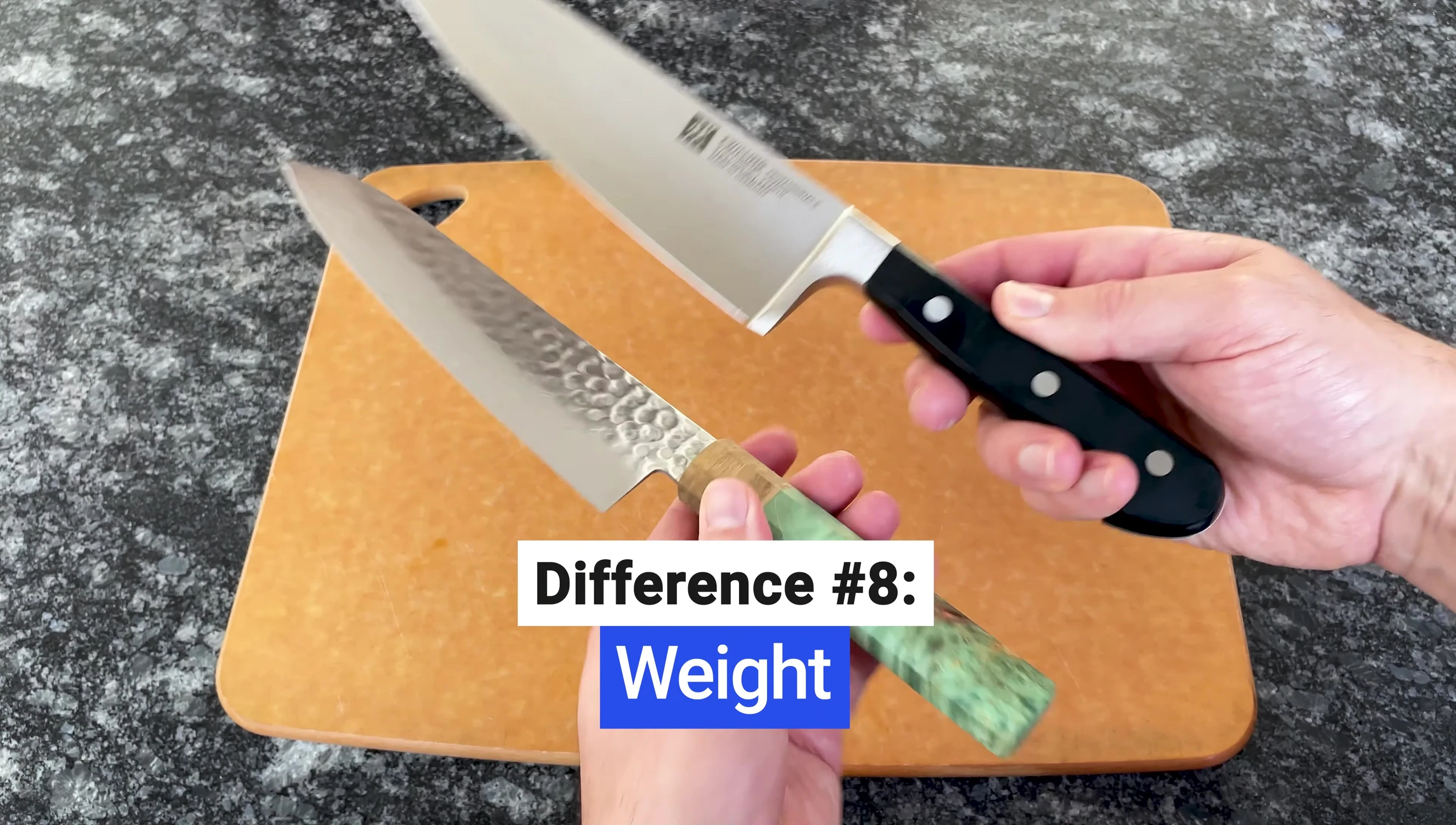 A German knife illustrating its heavier weight and construction
