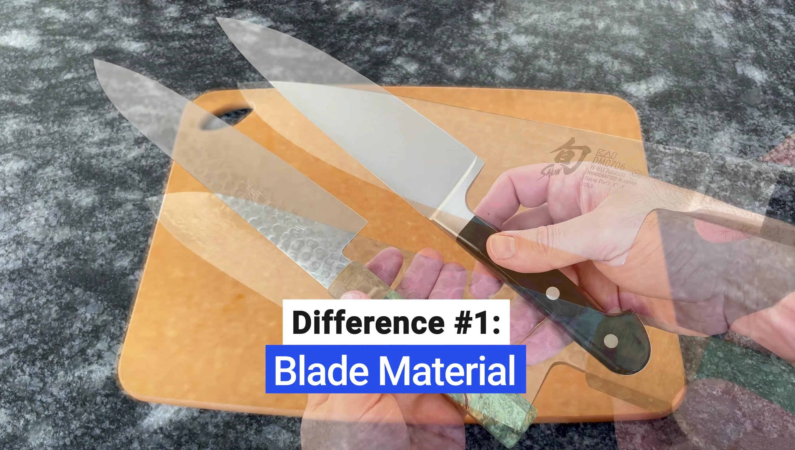 Close-up of a Japanese knife blade showcasing its sharpness
