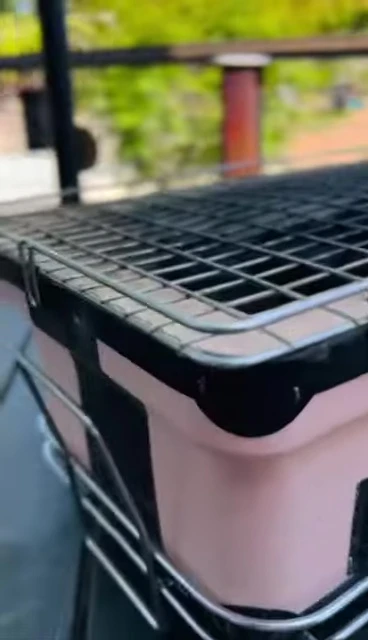 Close-up of the grill's clay construction.
