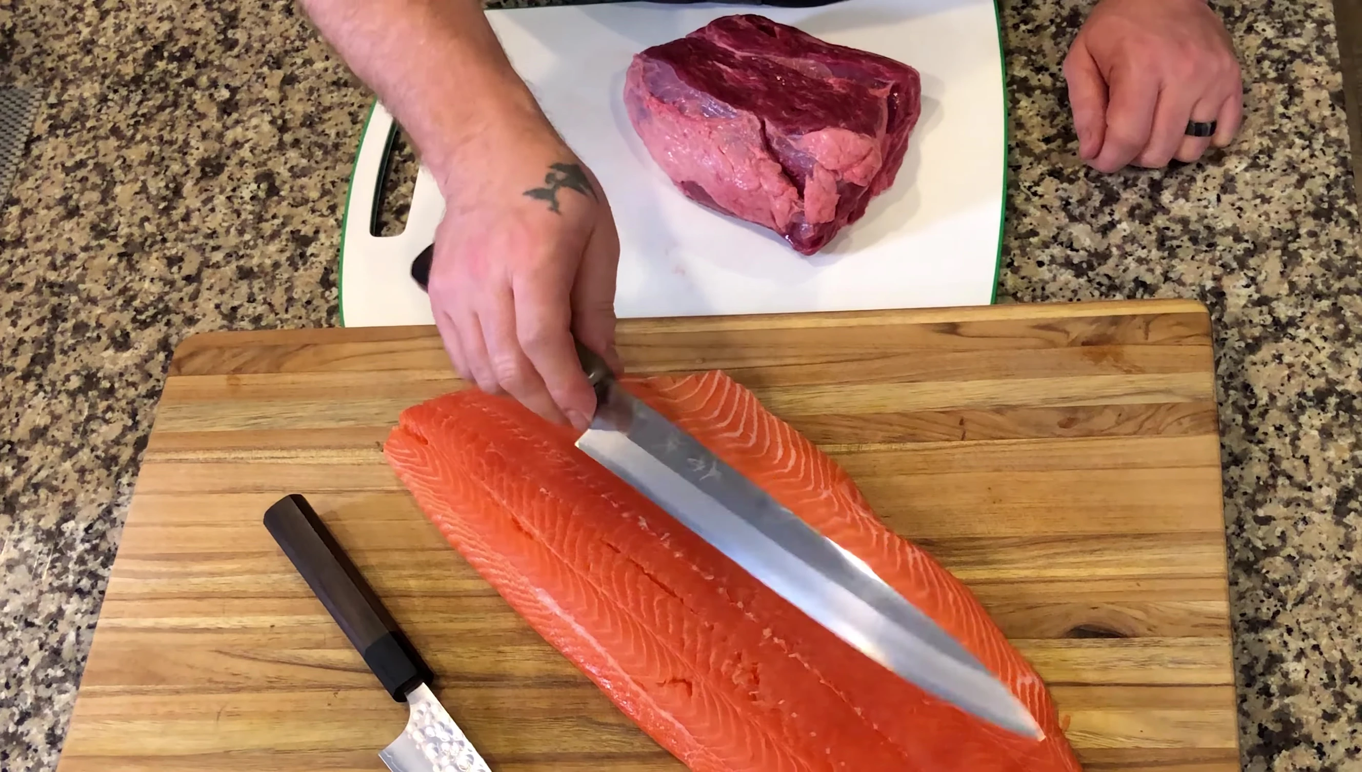 Narrator emphasizing the different sharpening techniques required for the Yanagiba.