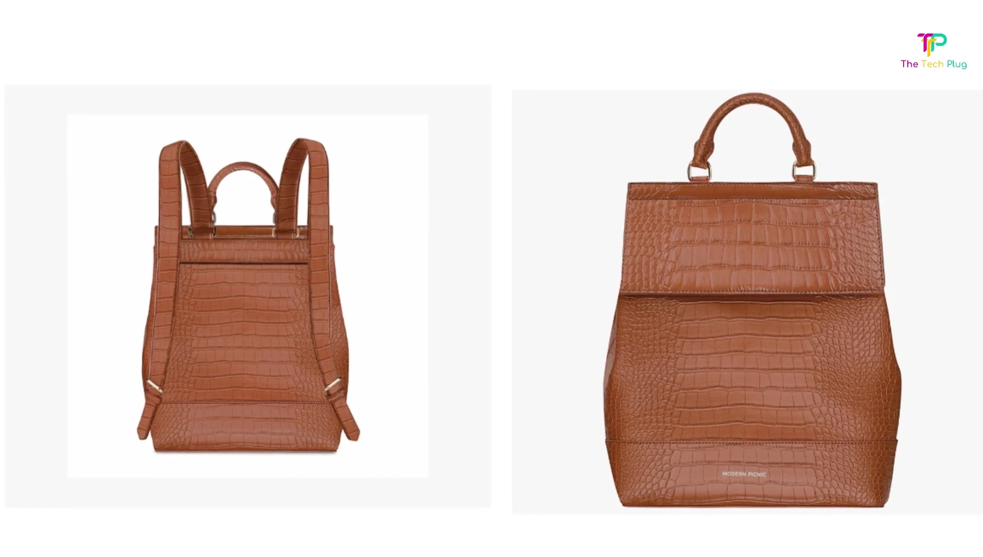 Close-up of the Modern Picnic Backpack's material and features.