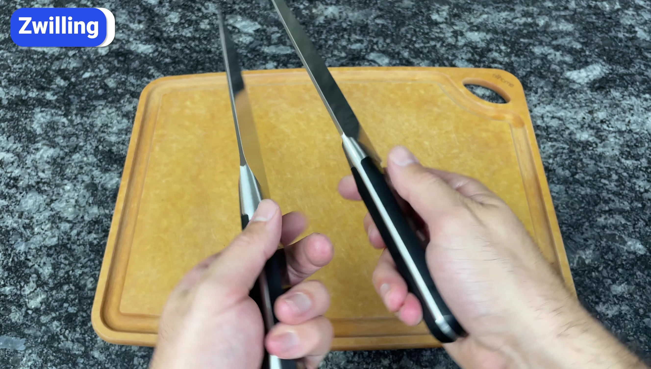 Close-up of Zwilling knife handle