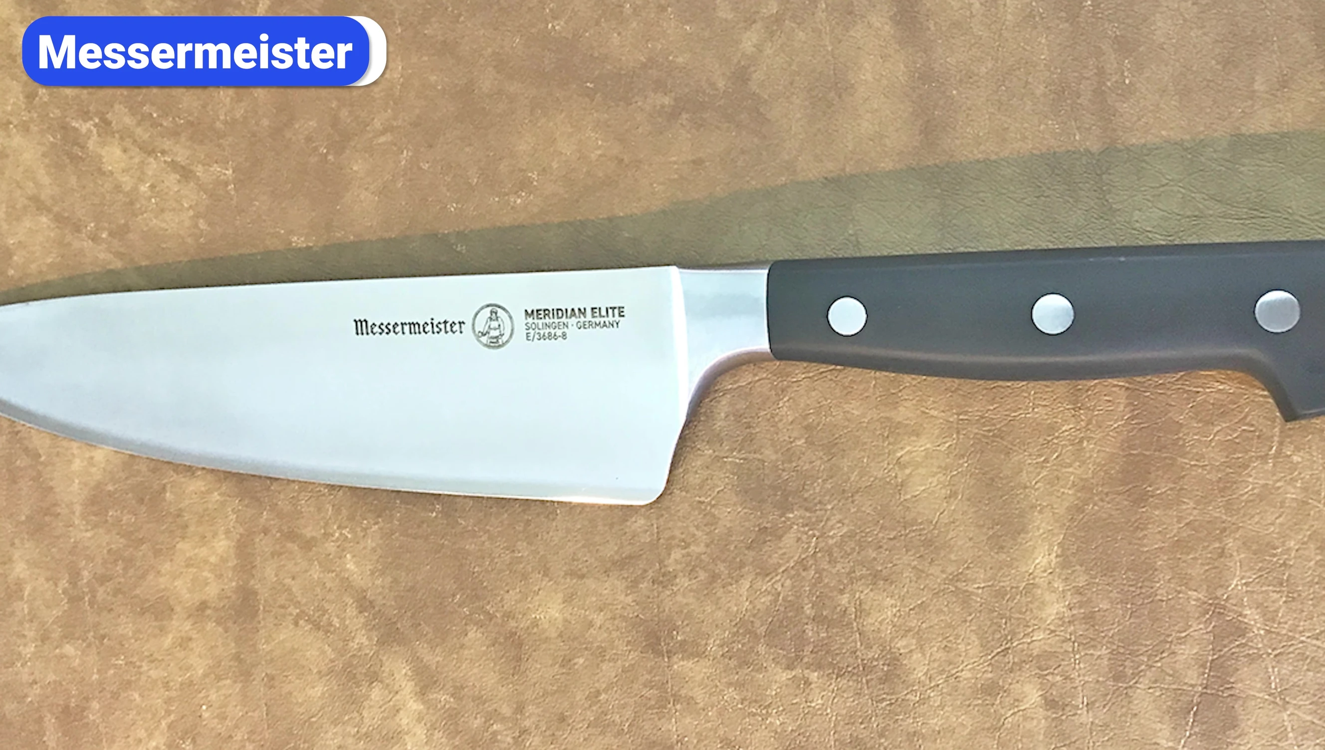 Close-up of Messermeister knife blade