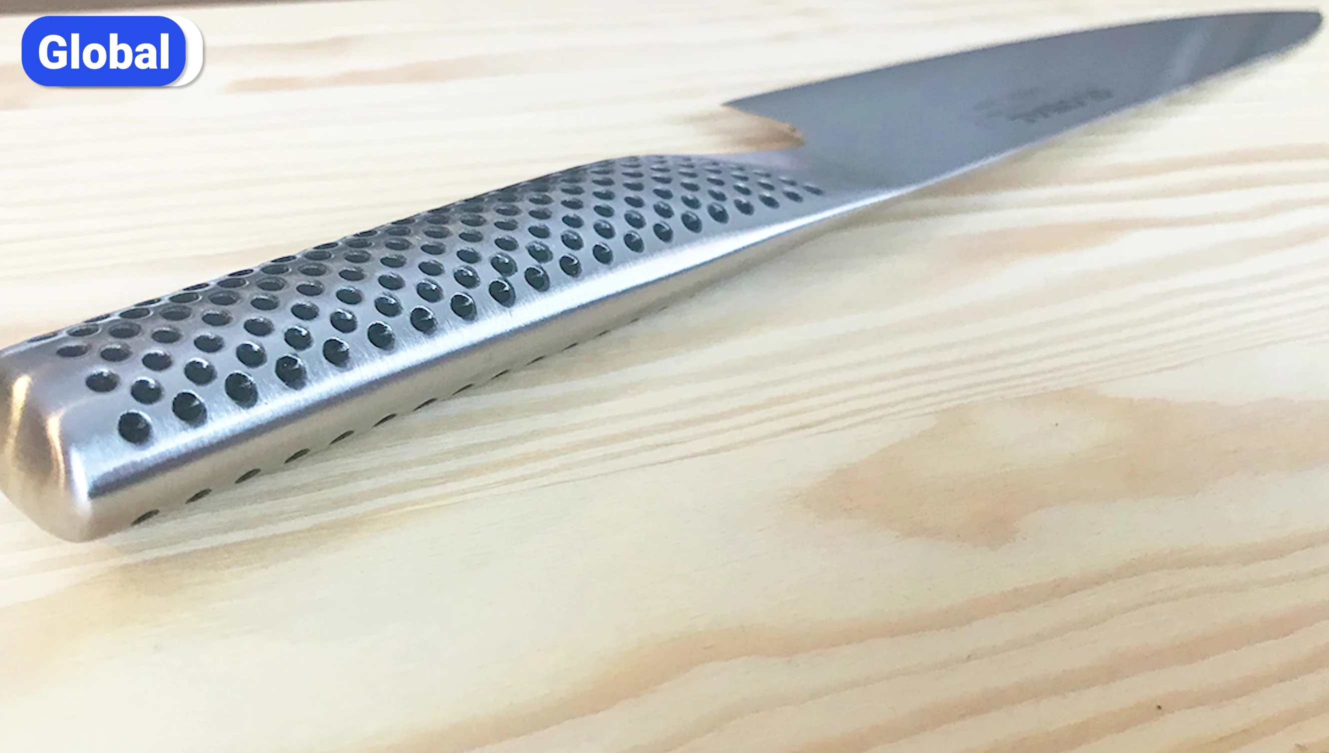 Close-up of Global knife handle