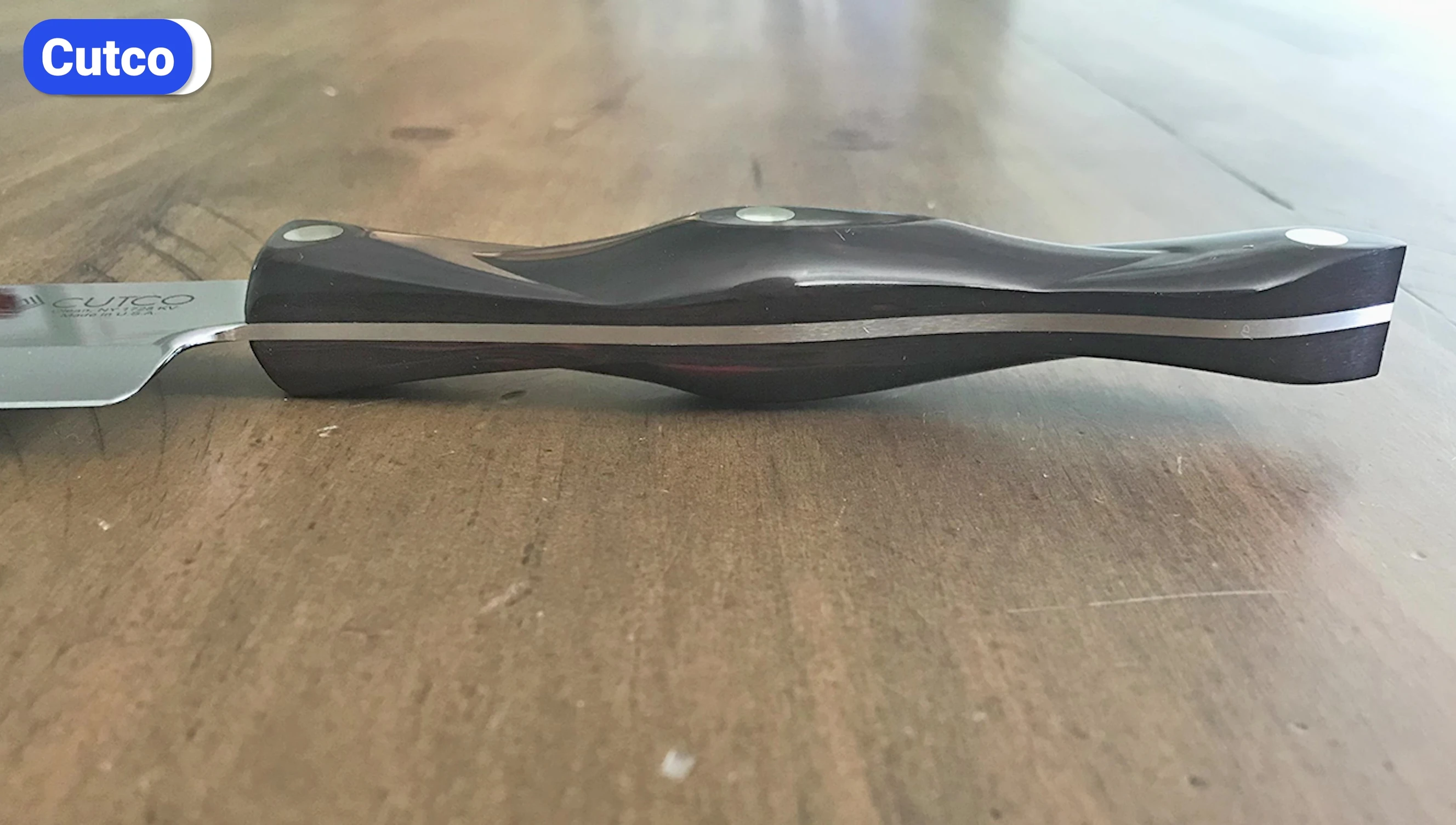 Close-up of Cutco knife handle