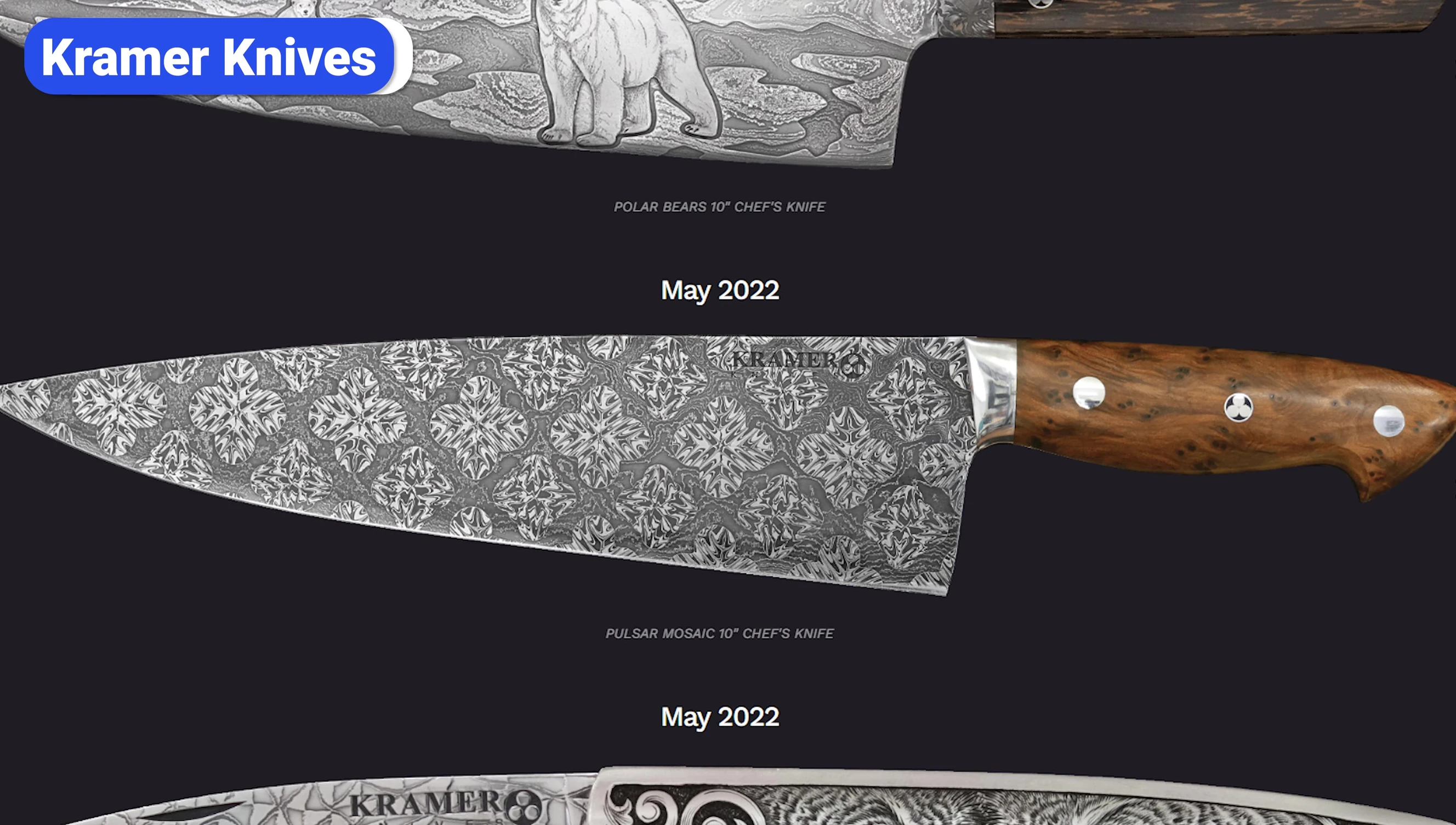 Close-up of Bob Kramer knife