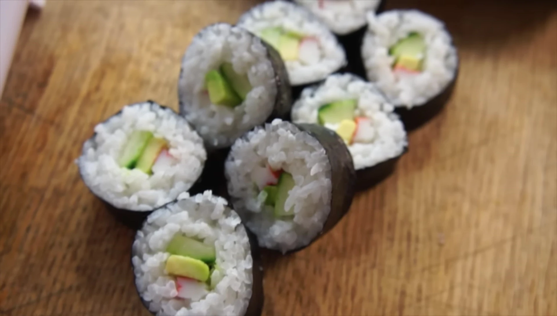 The finished California rolls.