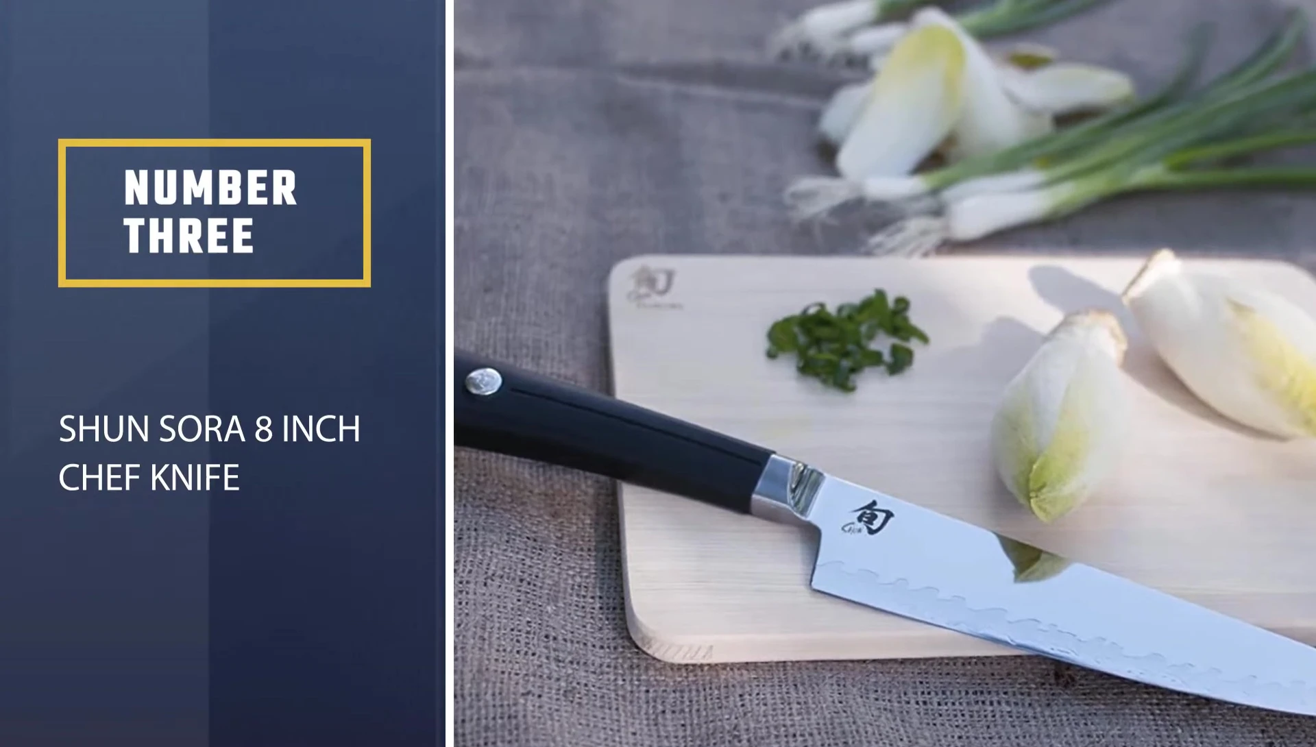 Shun Sora knife being shown