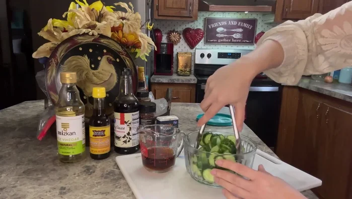 After 10 minutes, drain excess moisture from the cucumbers (optional).