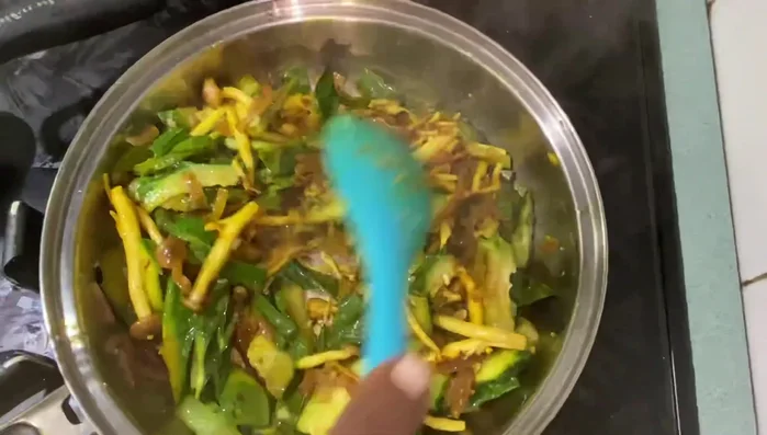 Serve and enjoy your Southern Okra and Shimeji Mushrooms!